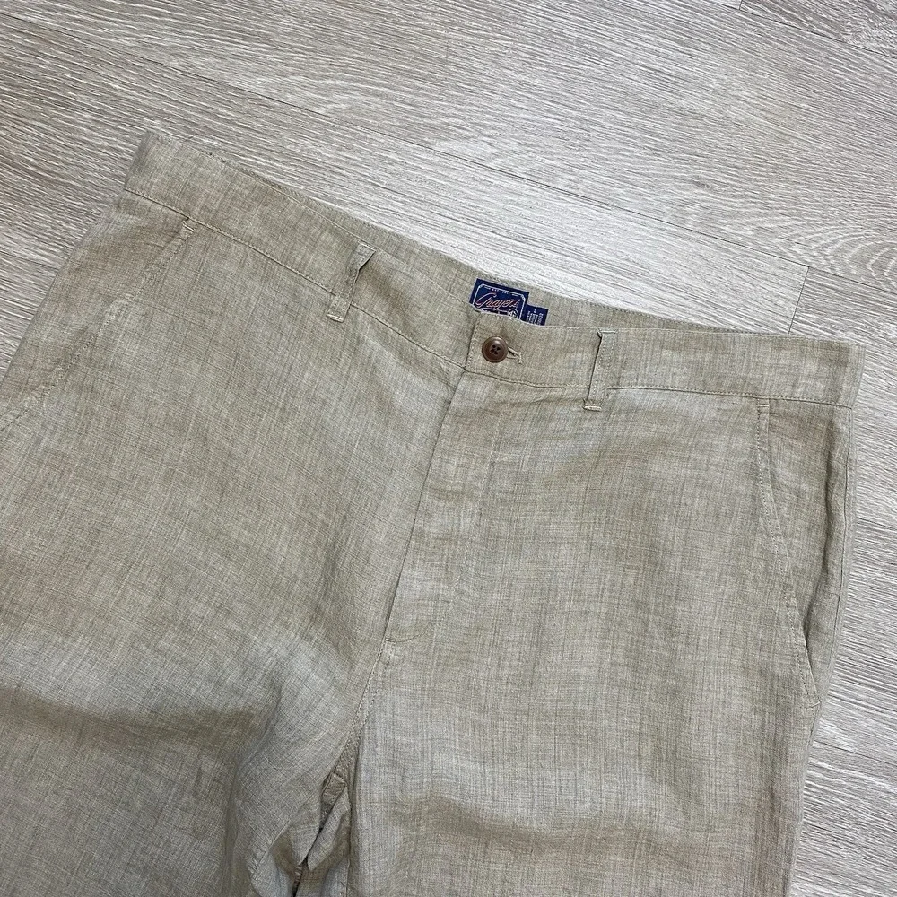 Grayers Aventura Washed Linen Safari Pants Men's 38x32 Khaki Brown NWT $155 MSRP